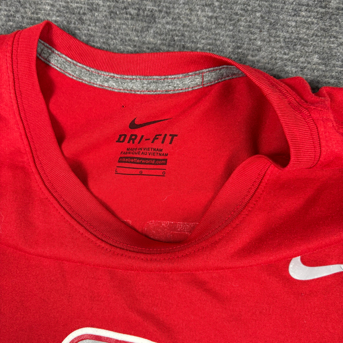 Nike Dri-Fit Firebird Cropped Top Women's Medium Red White Activewear T-shirt