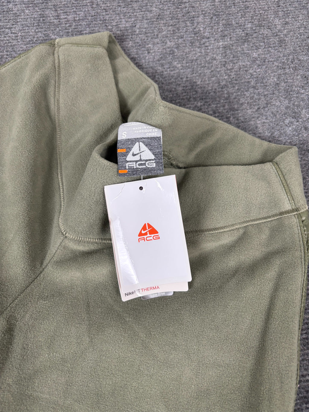 Vintage Y2K Nike ACG Track Pants Women's S Green Fleece Embroidered Joggers Slim