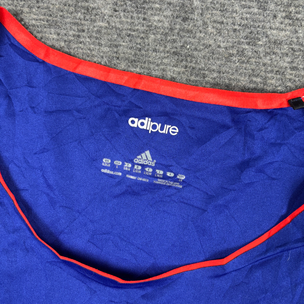 y2k Adidas Scoop Neck Activewear Top Women's Small Blue Orange Adipure