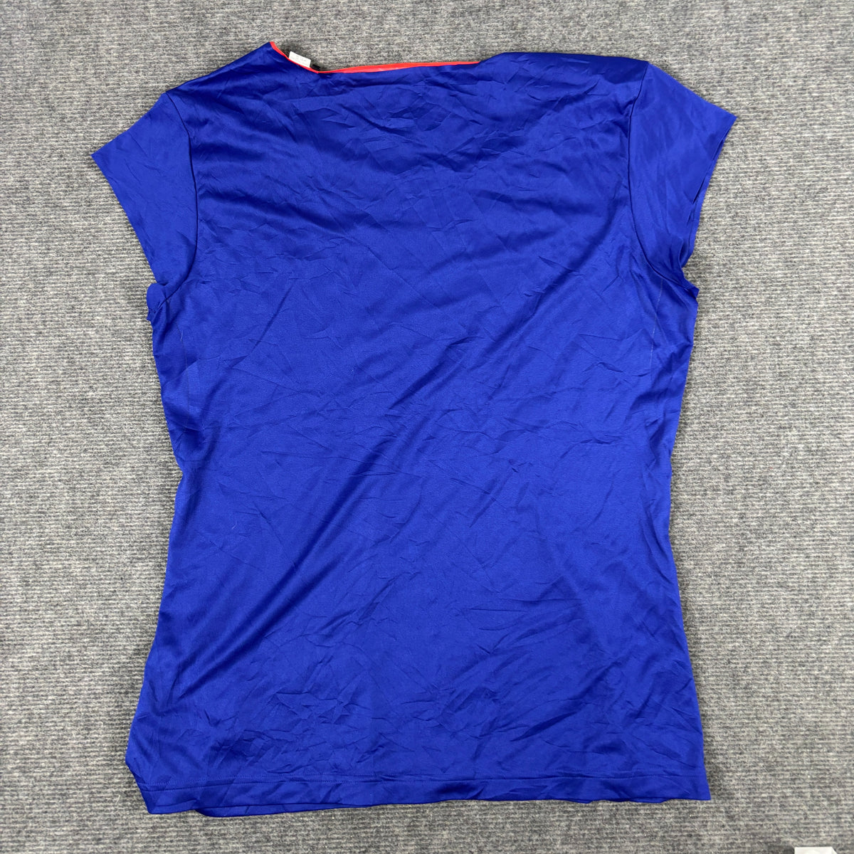 y2k Adidas Scoop Neck Activewear Top Women's Small Blue Orange Adipure
