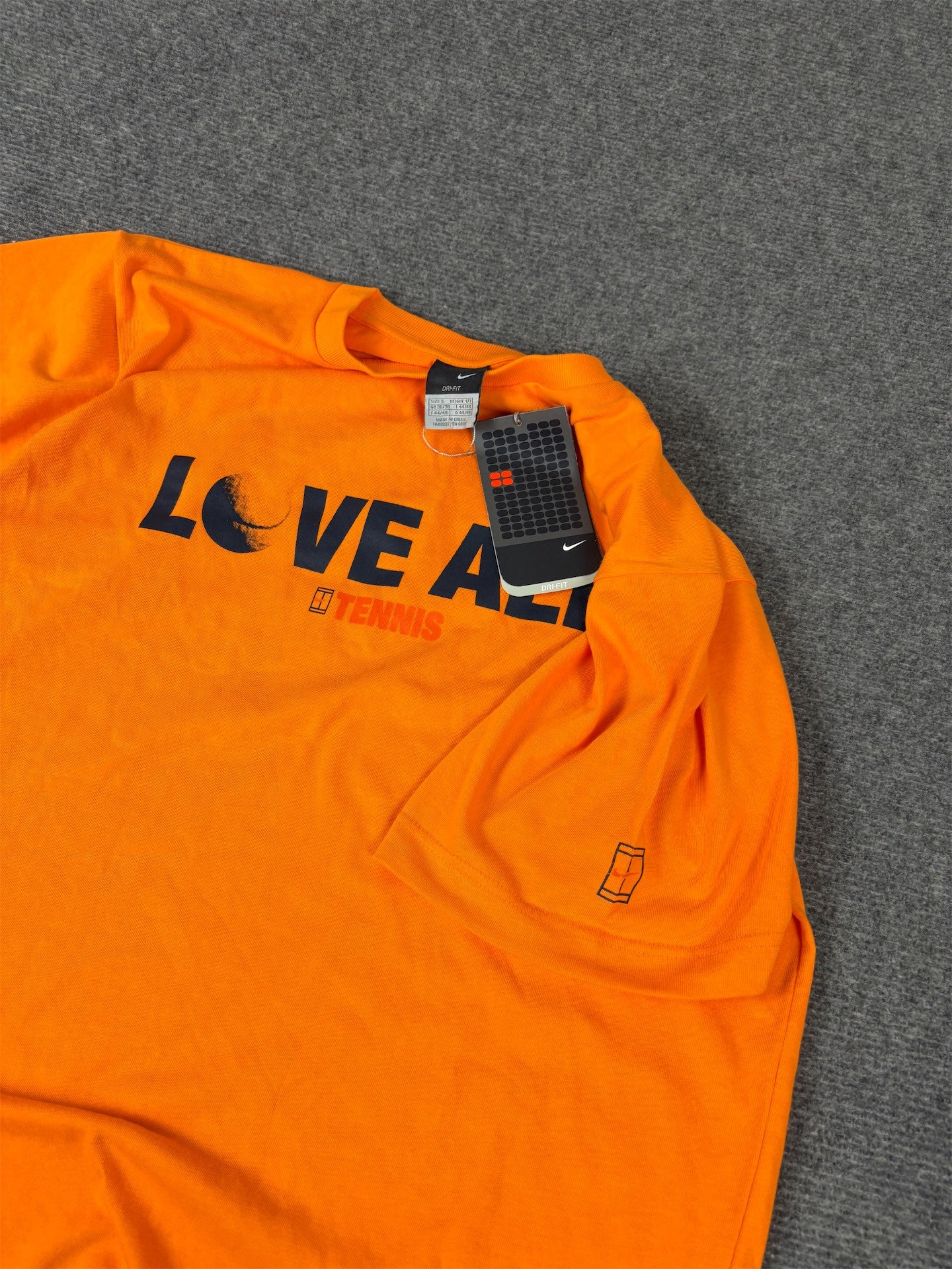 Vintage Y2K Nike Court T-shirt Men's S Orange Love Tennis New w Tags Deadstock Crew Neck