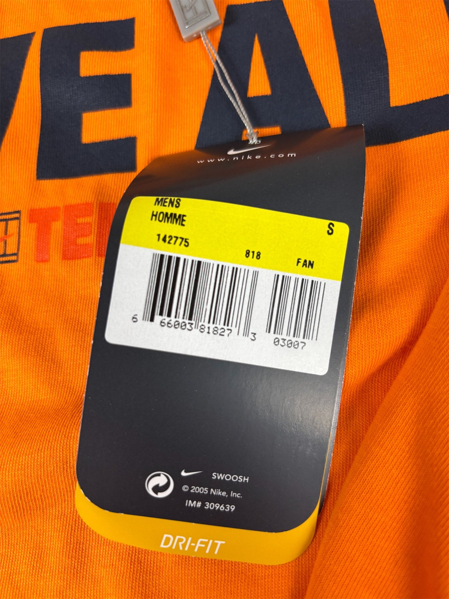 Vintage Y2K Nike Court T-shirt Men's S Orange Love Tennis New w Tags Deadstock Crew Neck