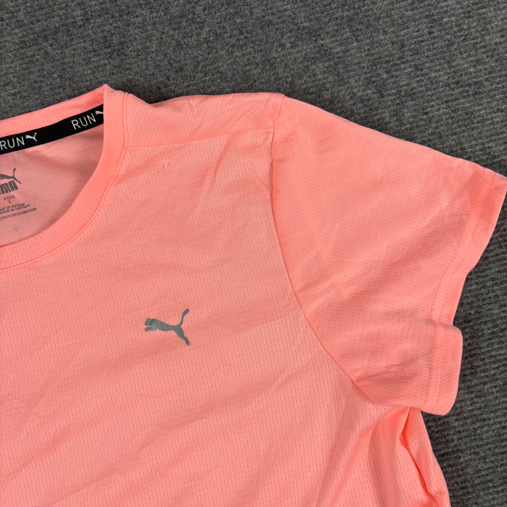 Puma Run Activewear Top Women's Small Pink Grey T-shirt
