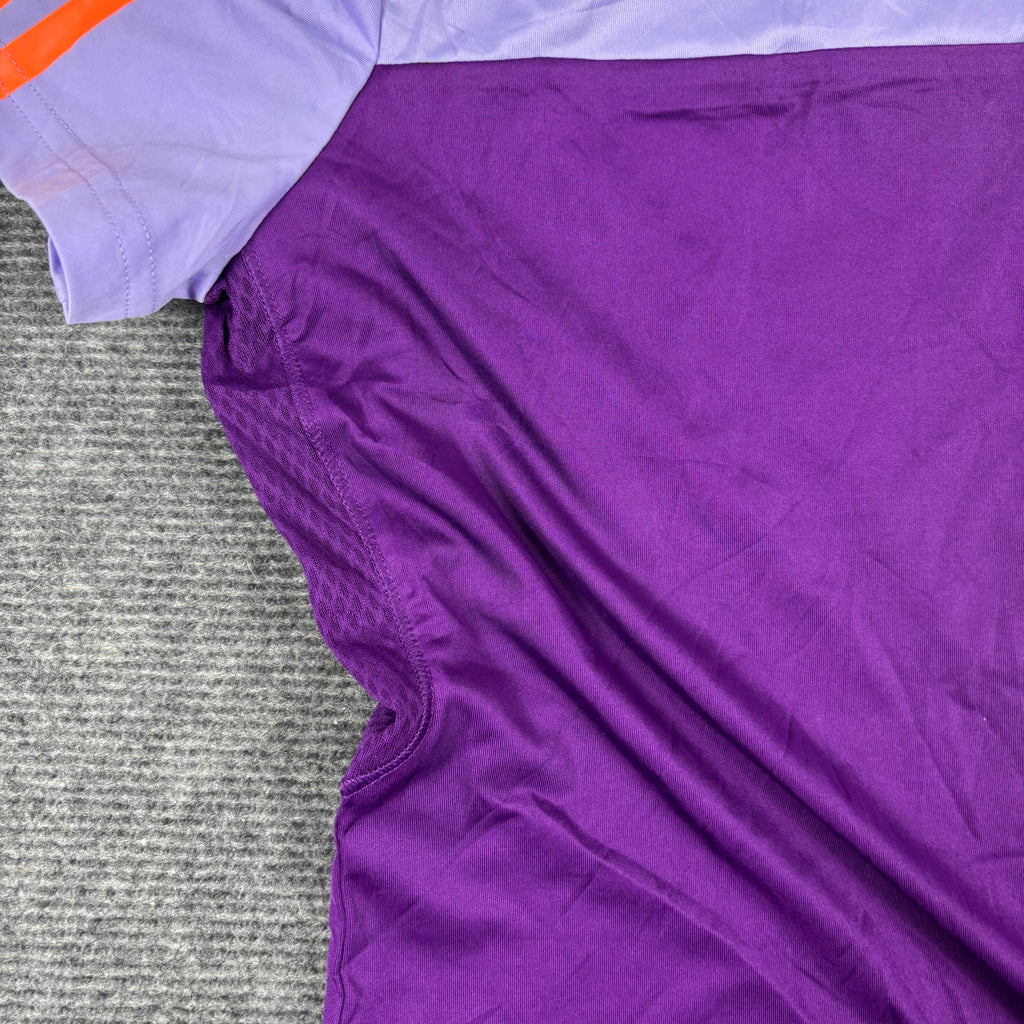 y2k Adidas Climacool Activewear Top Women's Small Purple Colour Block T-shirt