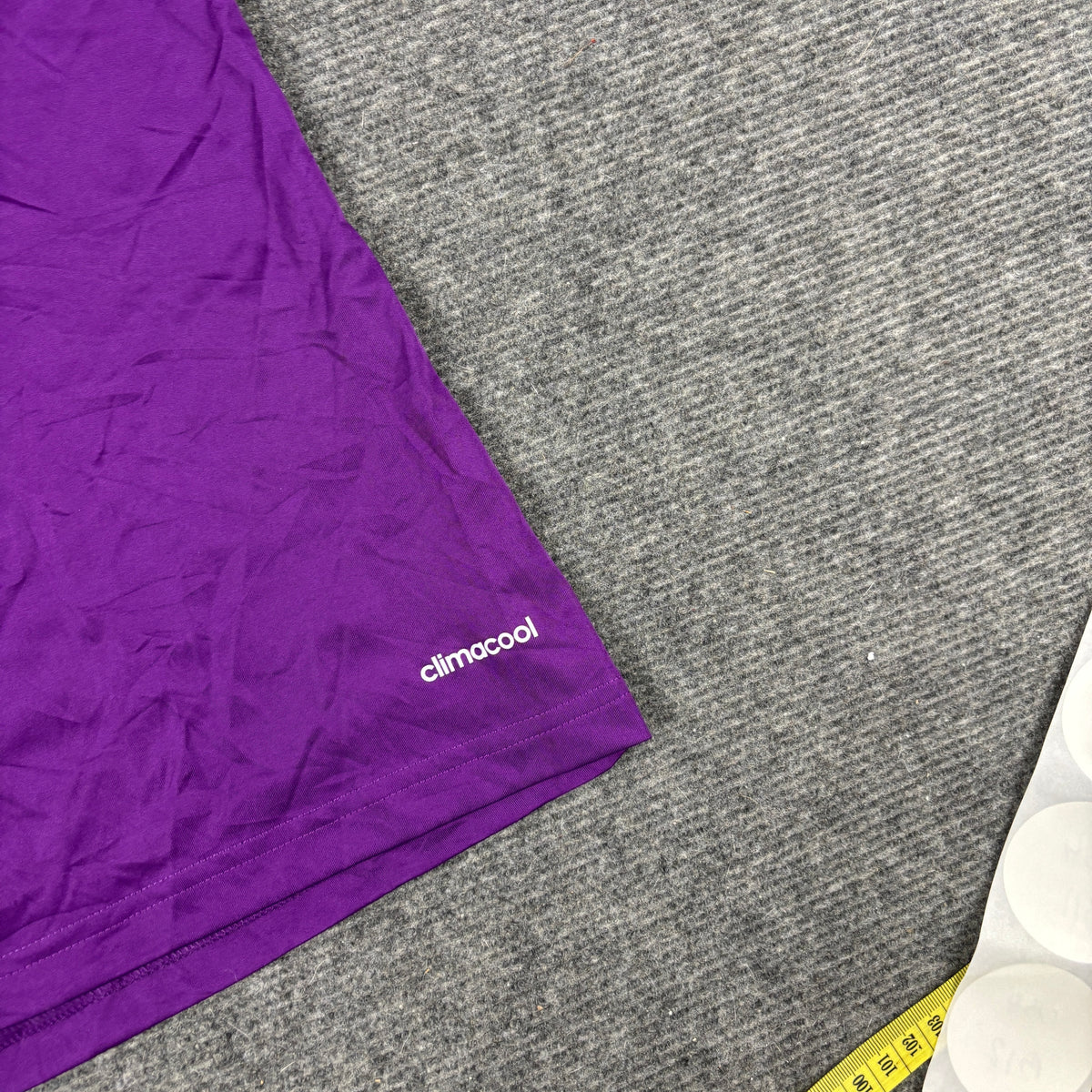 y2k Adidas Climacool Activewear Top Women's Small Purple Colour Block T-shirt