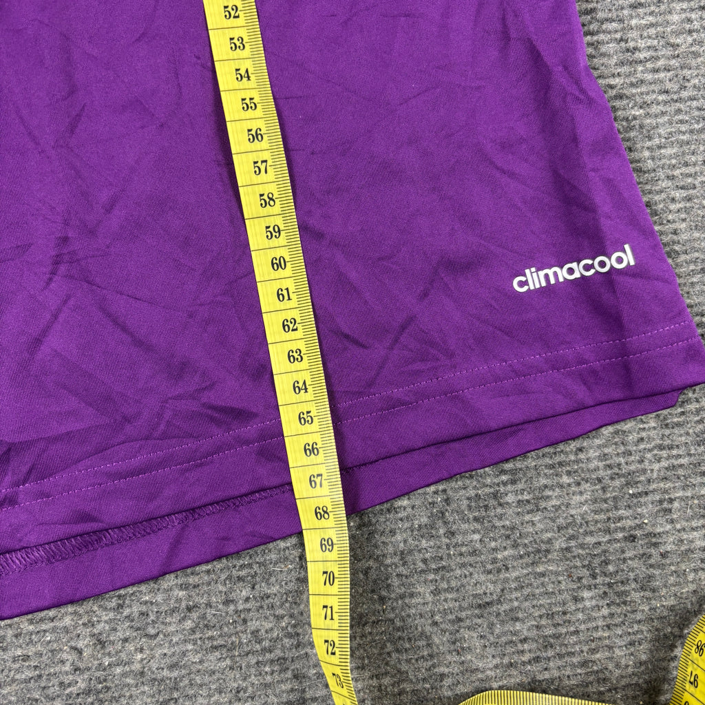 y2k Adidas Climacool Activewear Top Women's Small Purple Colour Block T-shirt