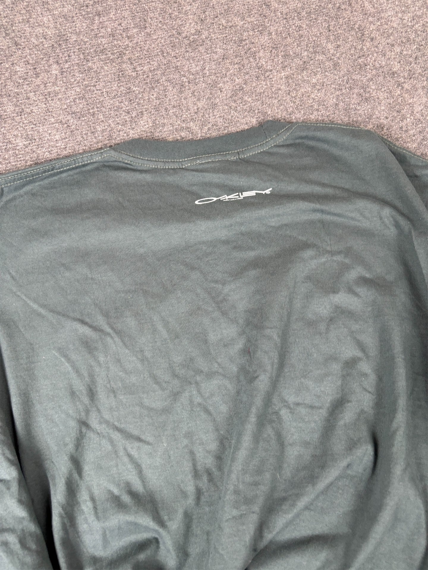 Vintage Y2K Oakley T-shirt Men's XXL Green Grey Software Logo Shirt Crew Neck