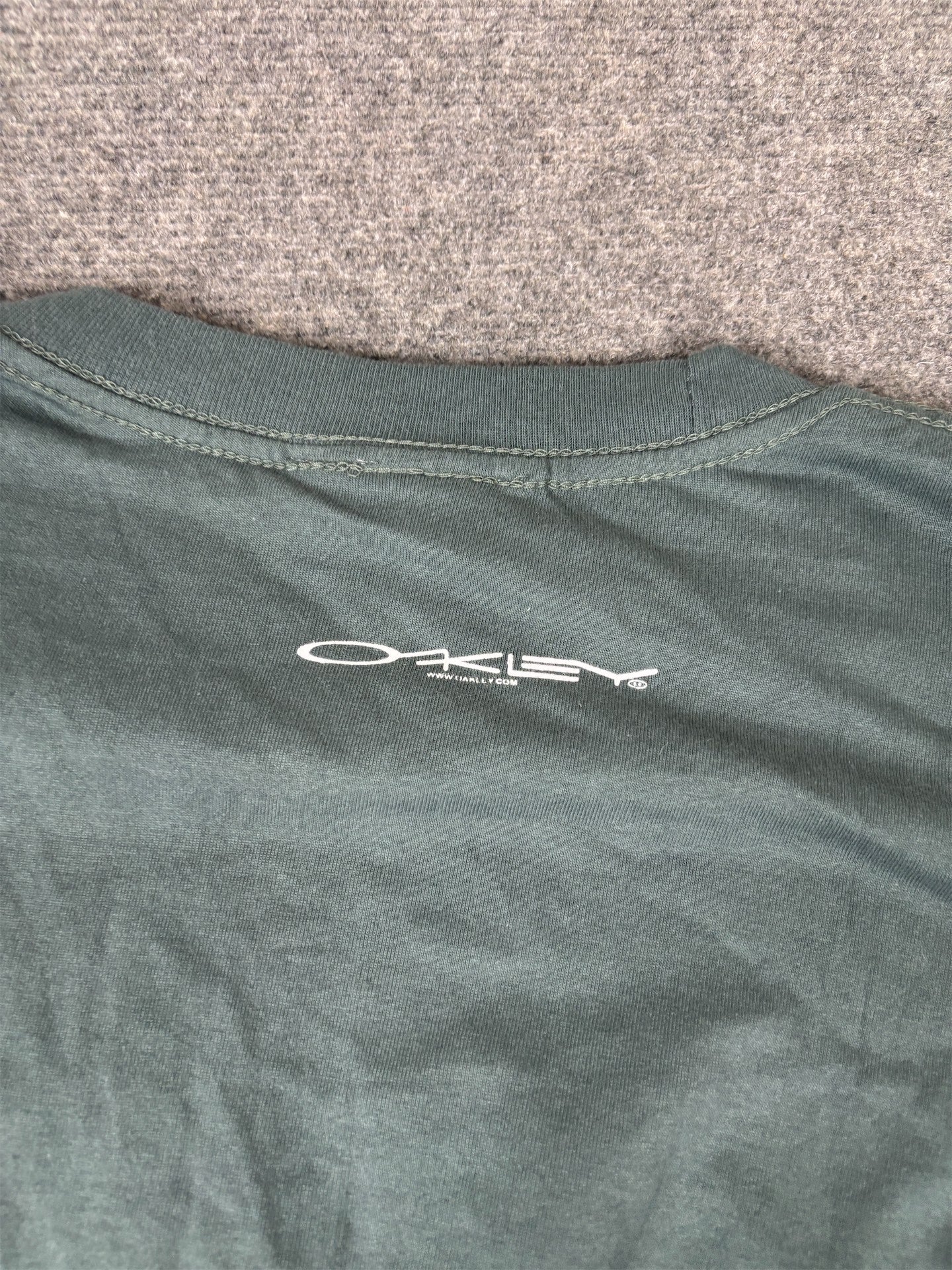 Vintage Y2K Oakley T-shirt Men's XXL Green Grey Software Logo Shirt Crew Neck