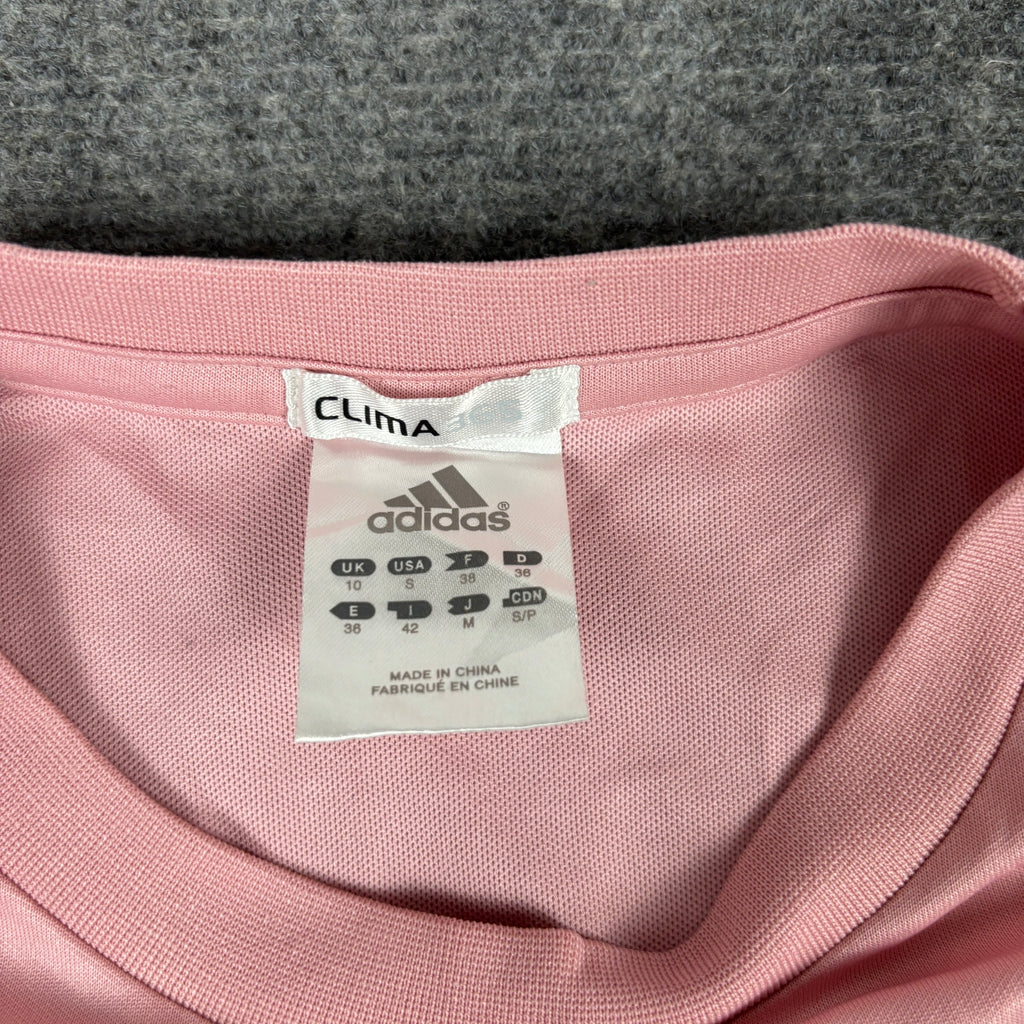y2k Adidas Climalite Long Sleeve Top Women's Small Pink Navy Activewear T-shirt