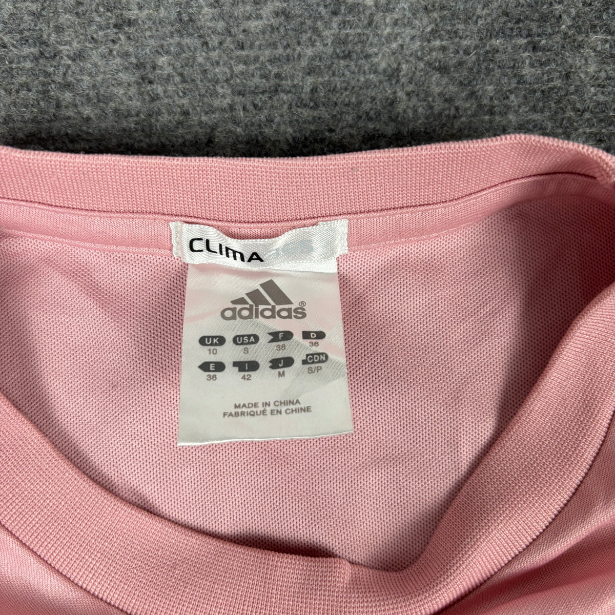 y2k Adidas Climalite Long Sleeve Top Women's Small Pink Navy Activewear T-shirt