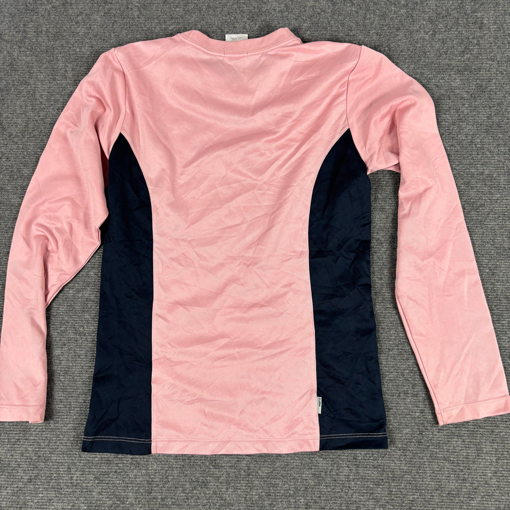 y2k Adidas Climalite Long Sleeve Top Women's Small Pink Navy Activewear T-shirt