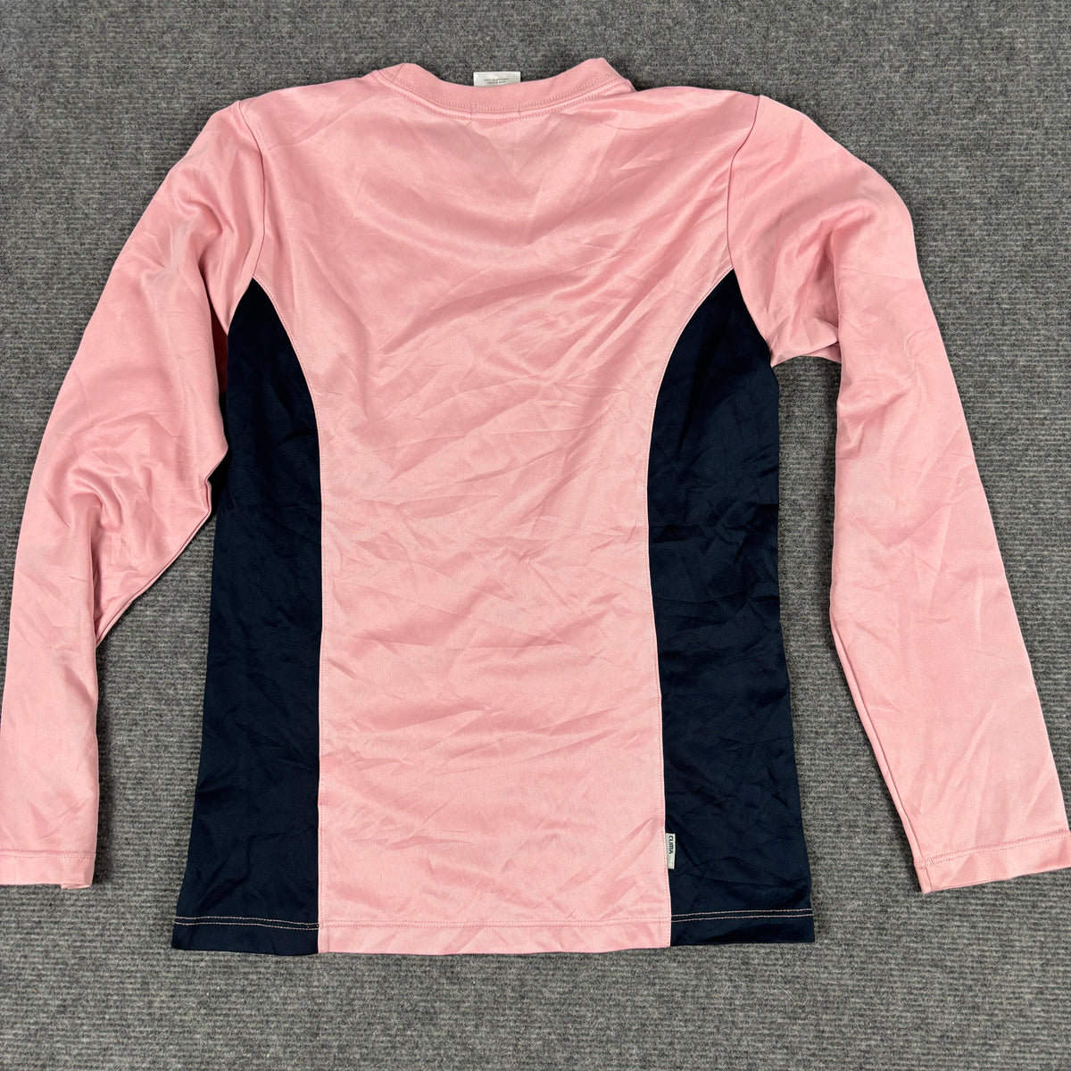 y2k Adidas Climalite Long Sleeve Top Women's Small Pink Navy Activewear T-shirt
