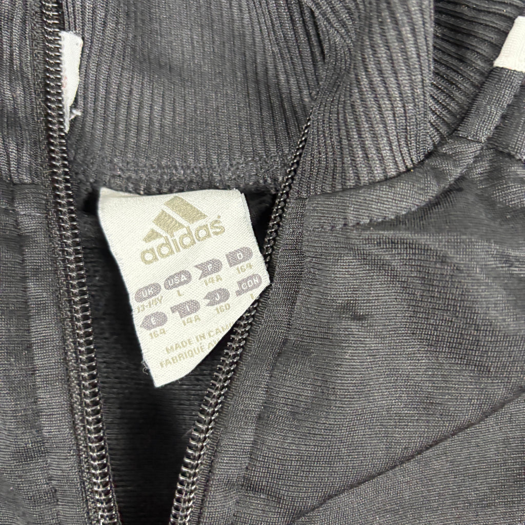 Vintage y2k Adidas Jacket Women's Small Black Red 3 Stripe Full Zip