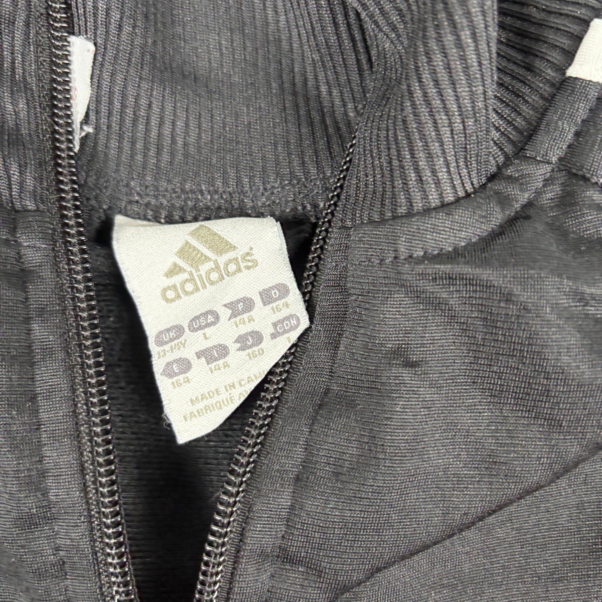 Vintage y2k Adidas Jacket Women's Small Black Red 3 Stripe Full Zip