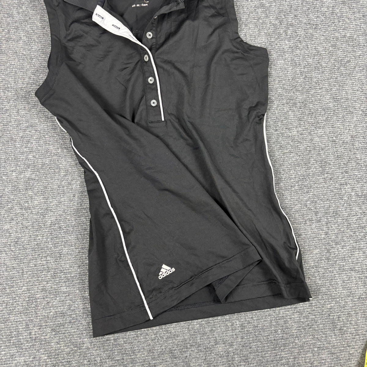 y2k Adidas Climacool Sleeveless Polo Women's SMall Black White Activewear Tank