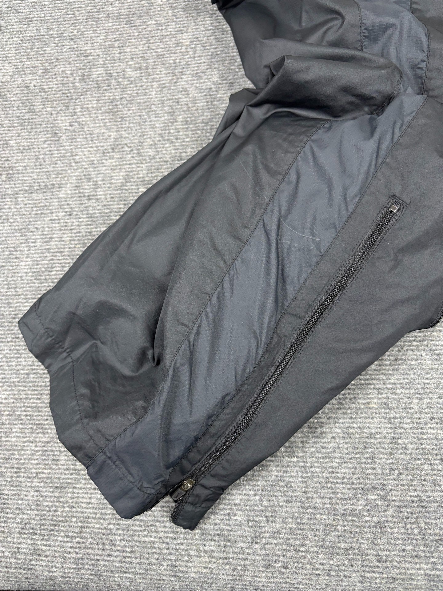 Vintage Y2K Nike Track Suit Set Men's XL Black Grey Swoosh Windbreaker Joggers Wide Leg
