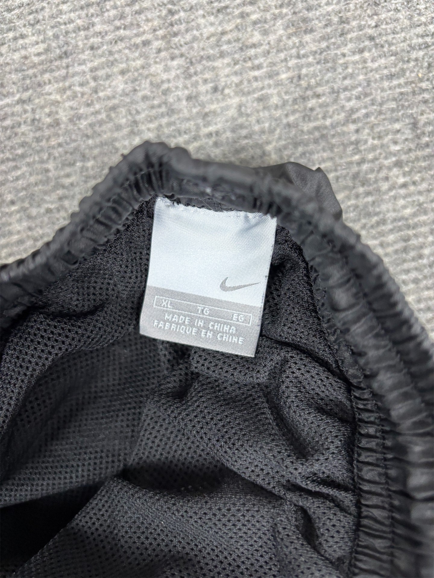 Vintage Y2K Nike Track Suit Set Men's XL Black Grey Swoosh Windbreaker Joggers Wide Leg
