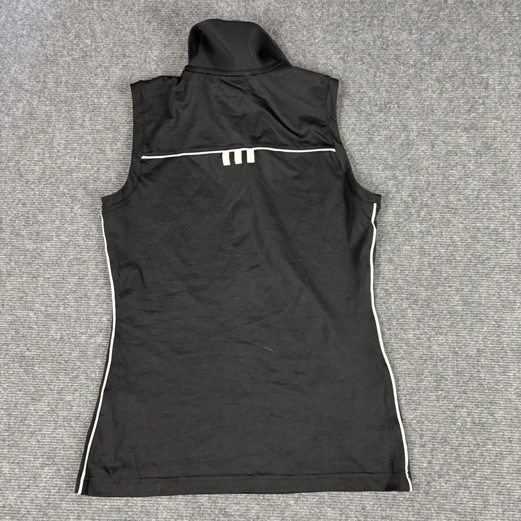 y2k Adidas Climacool Sleeveless Polo Women's SMall Black White Activewear Tank