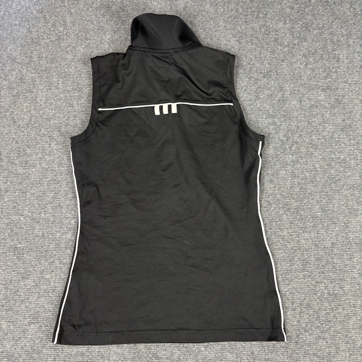 y2k Adidas Climacool Sleeveless Polo Women's SMall Black White Activewear Tank