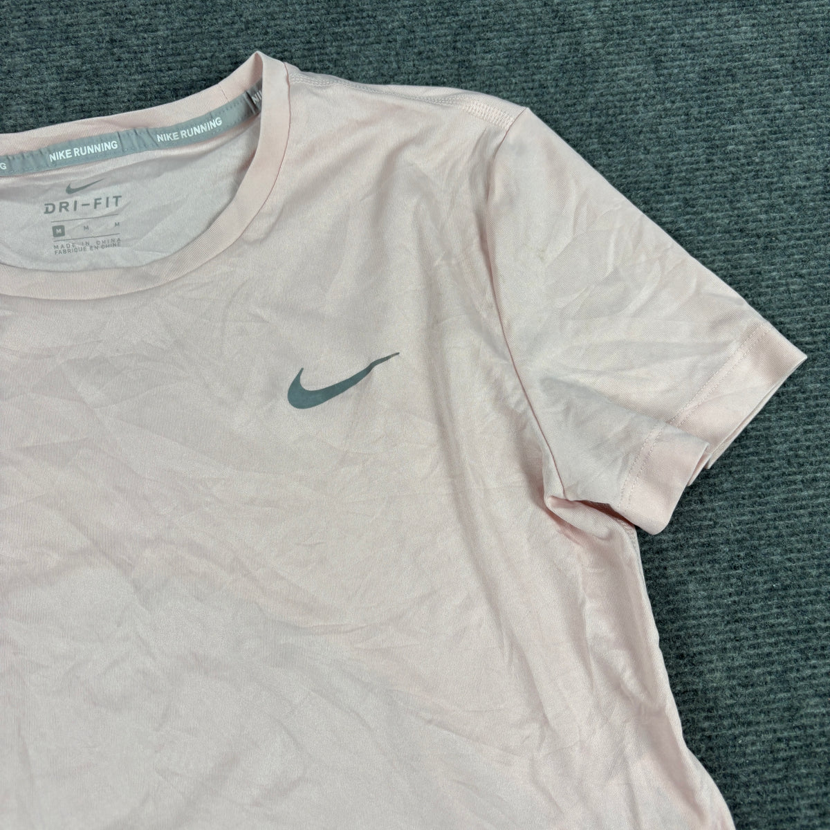Nike Dri-Fit Activewear Top Women's Small Pink Grey Running T-shirt
