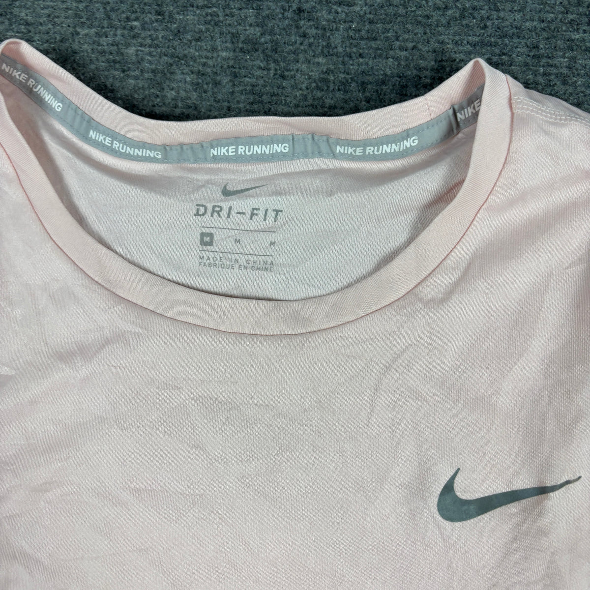 Nike Dri-Fit Activewear Top Women's Small Pink Grey Running T-shirt