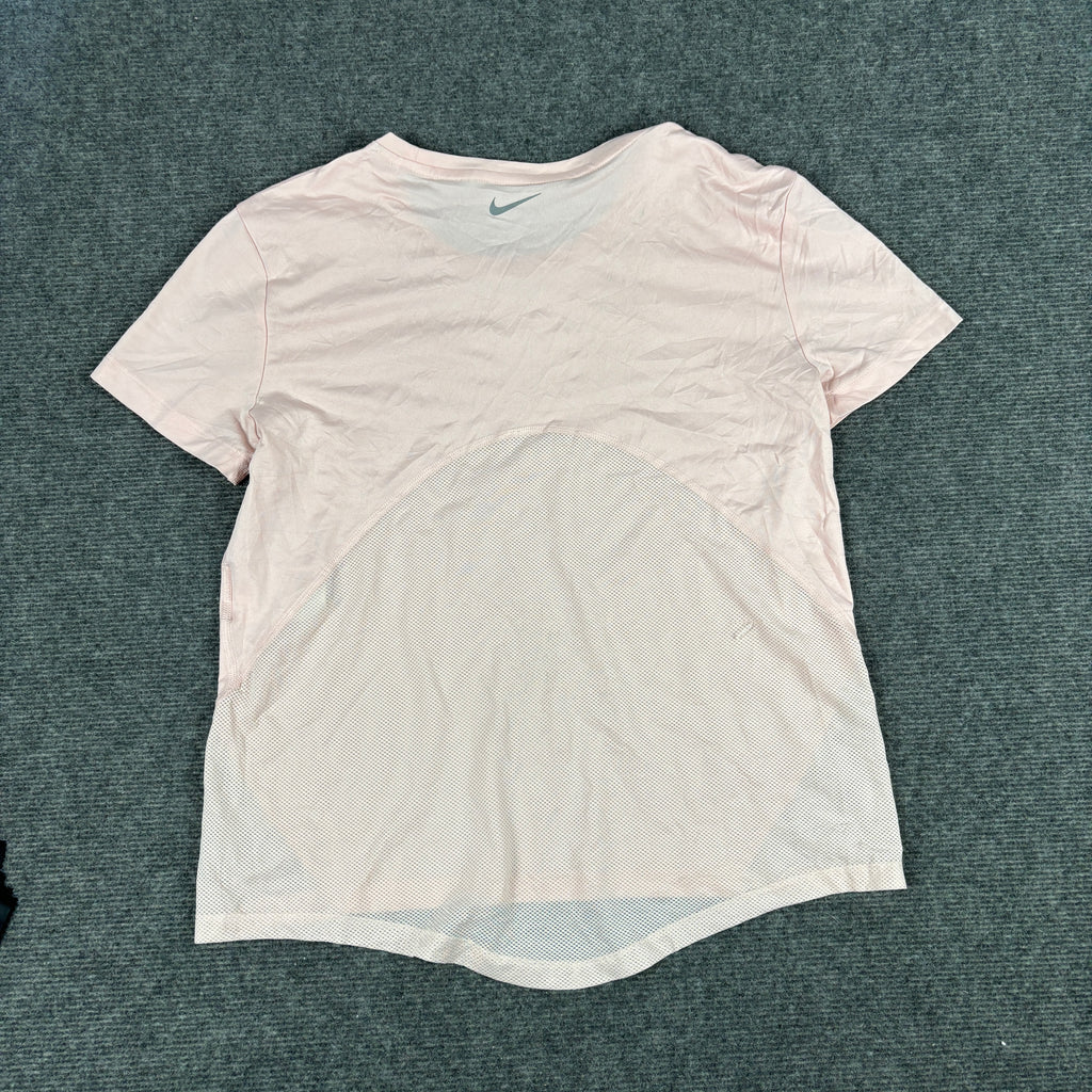 Nike Dri-Fit Activewear Top Women's Small Pink Grey Running T-shirt
