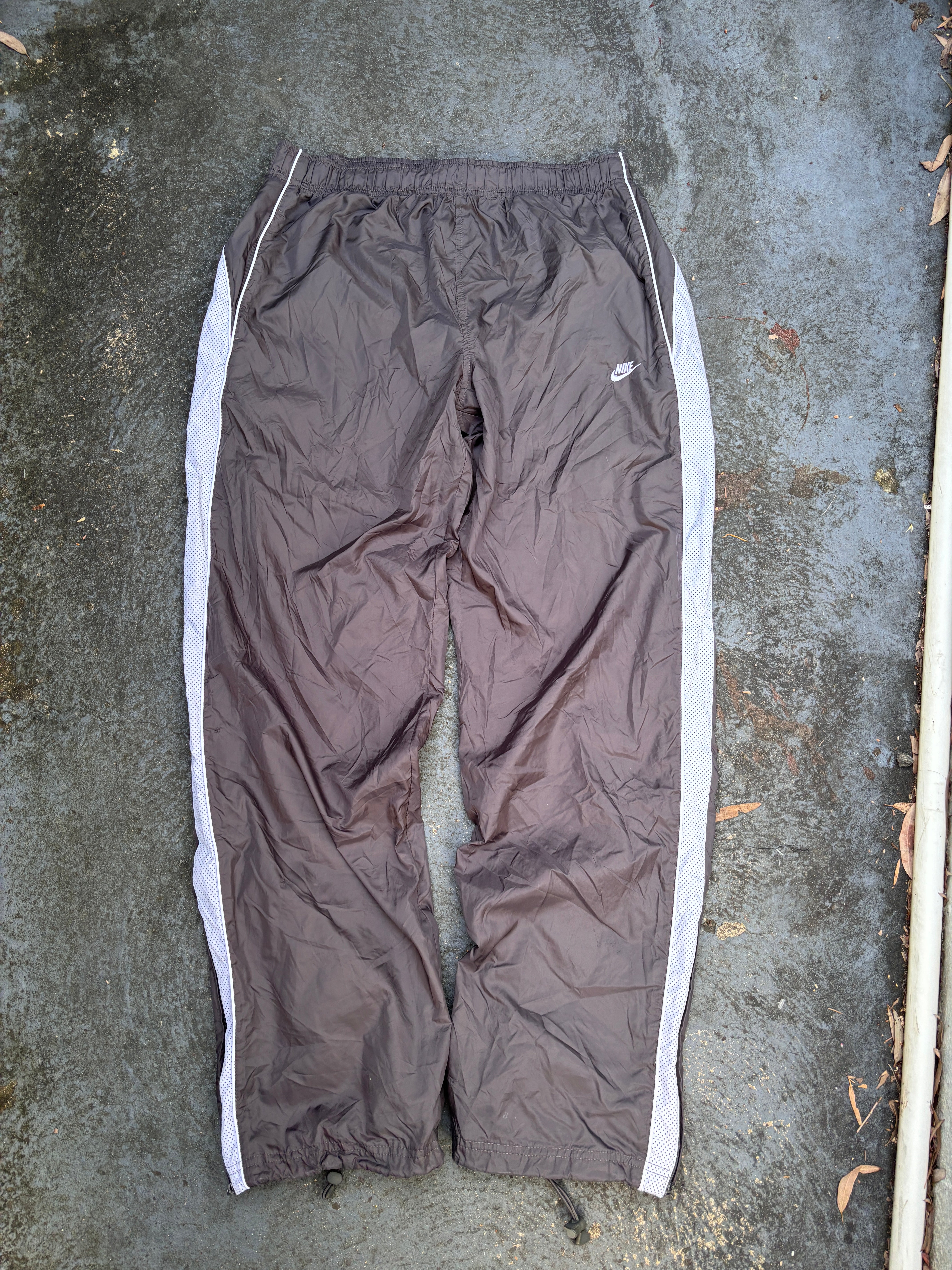 Vintage Y2K Nike Track Pants Size L Grey White Detail Classic