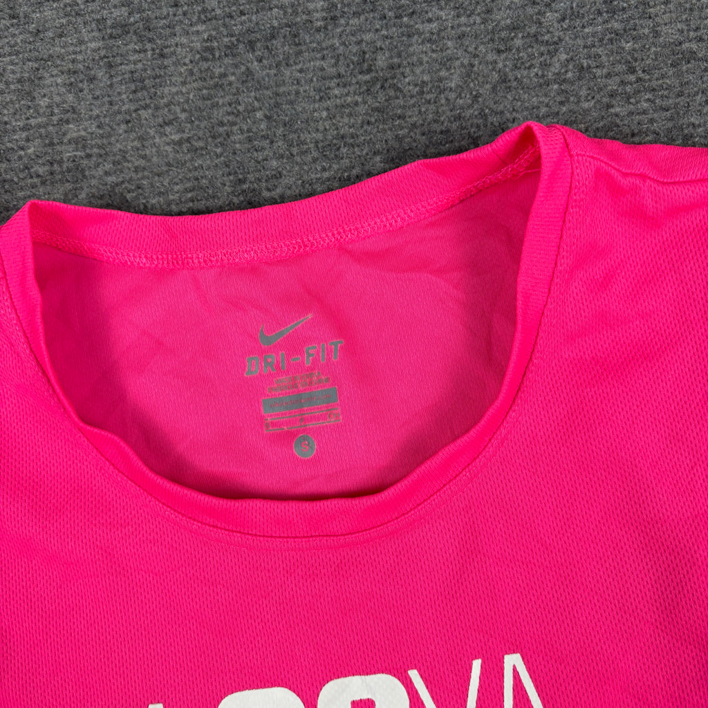 Nike Dri-Fit Activewear Top Women's XS Pink White Marathon T-shirt Japan Stock