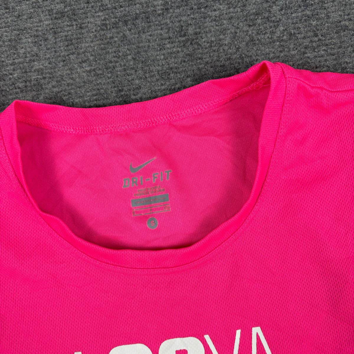 Nike Dri-Fit Activewear Top Women's XS Pink White Marathon T-shirt Japan Stock