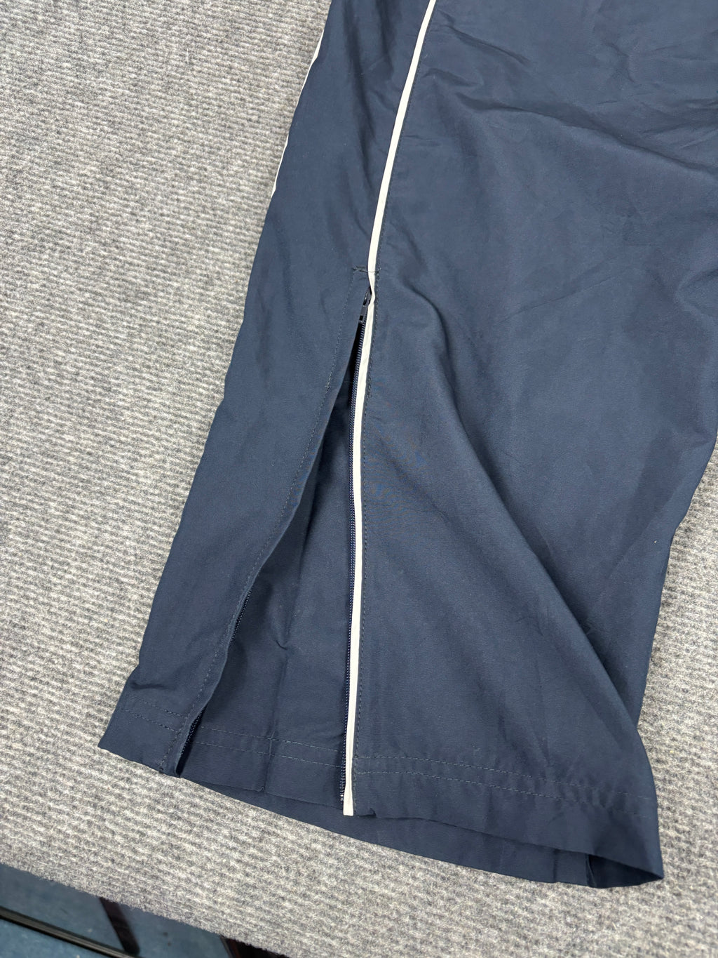 Classic Premo Nike Track Pants Men's M Navy White Piping Baggy Joggers Wide Leg