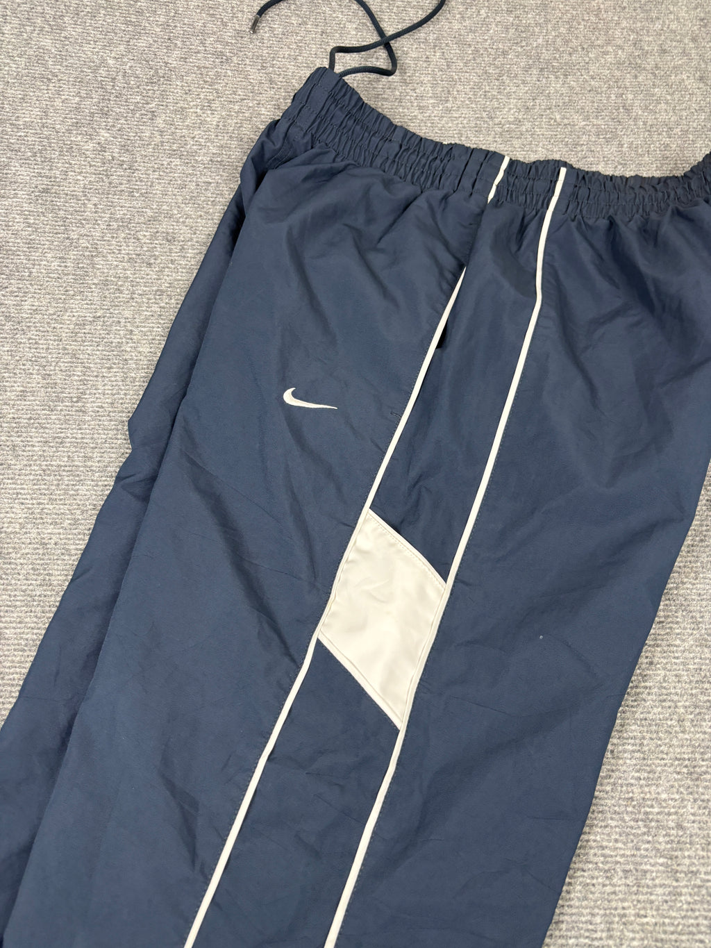 Classic Premo Nike Track Pants Men's M Navy White Piping Baggy Joggers Wide Leg