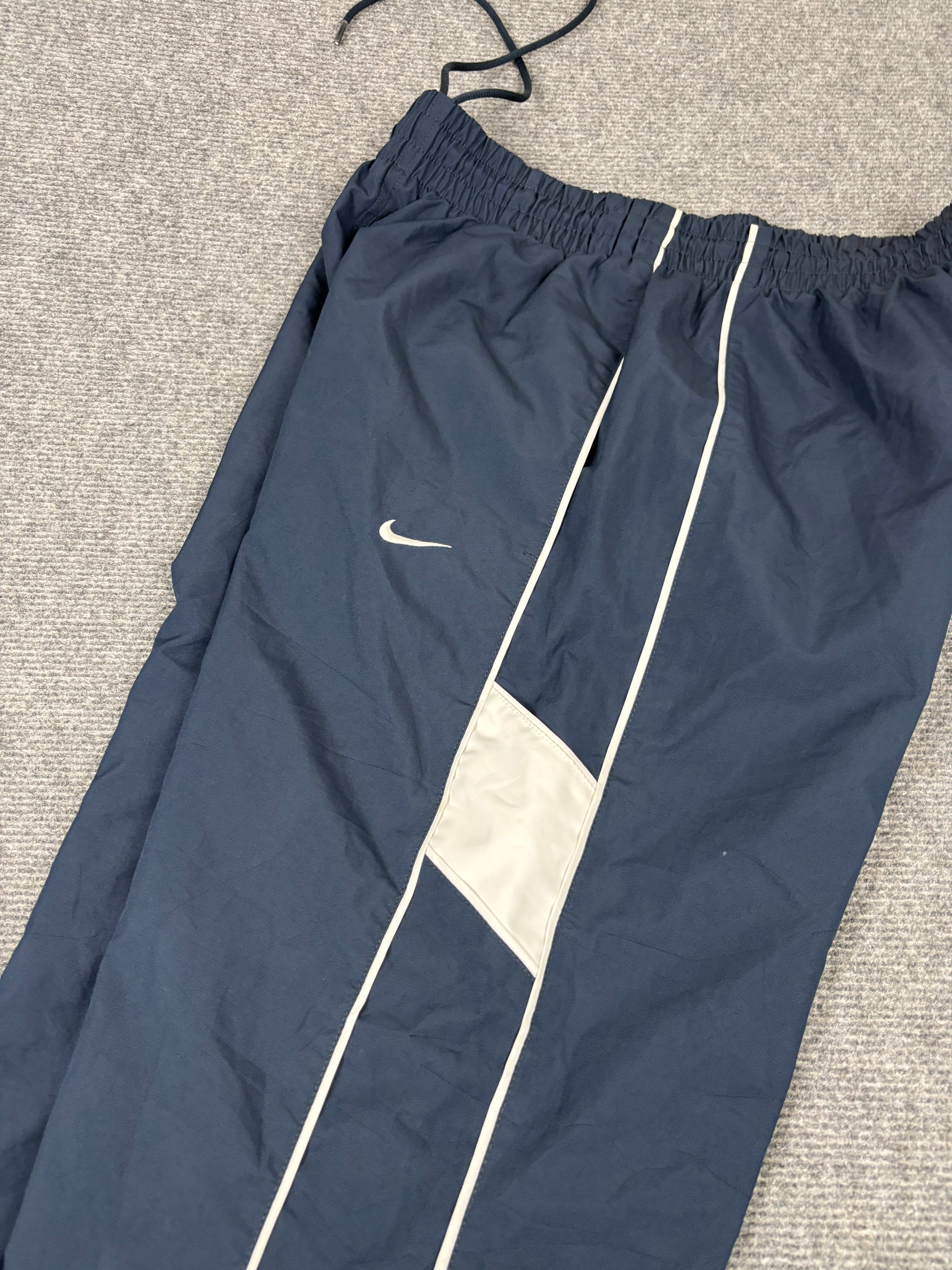 Classic Premo Nike Track Pants Men's M Navy White Piping Baggy Joggers Wide Leg