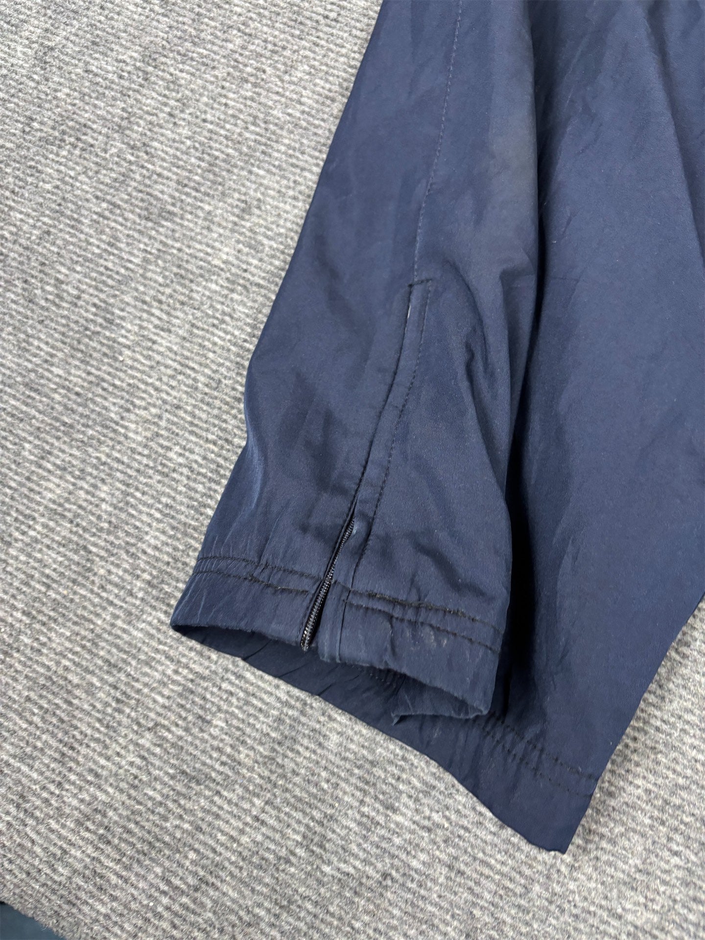 Vintage Y2K Nike Track Pants Men's S Navy Grey Swoosh Joggers Straight Leg