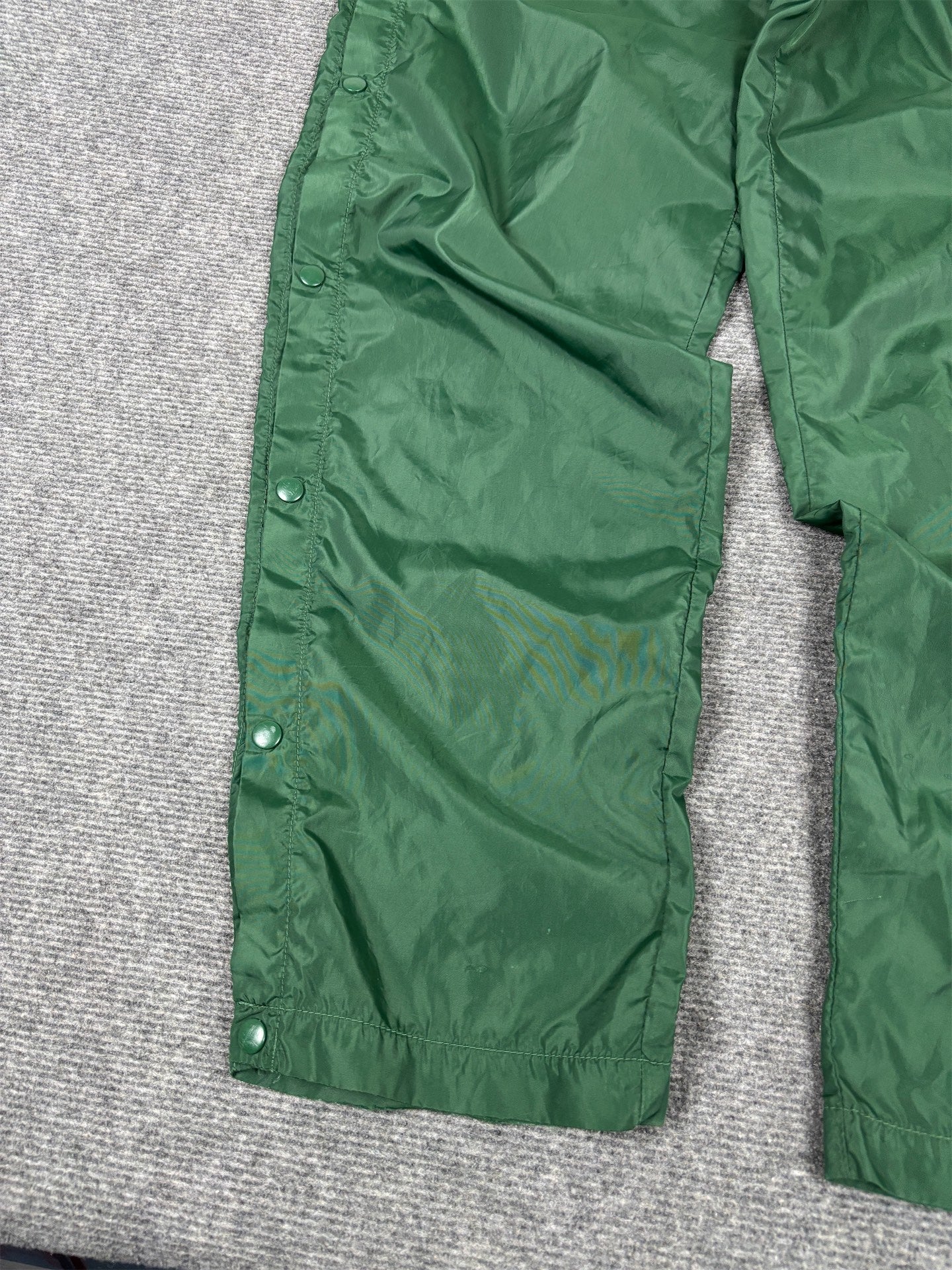 Vintage 90's Nike Track Pants Men's M Green Tear Away Embroidered Logo Joggers Wide Leg
