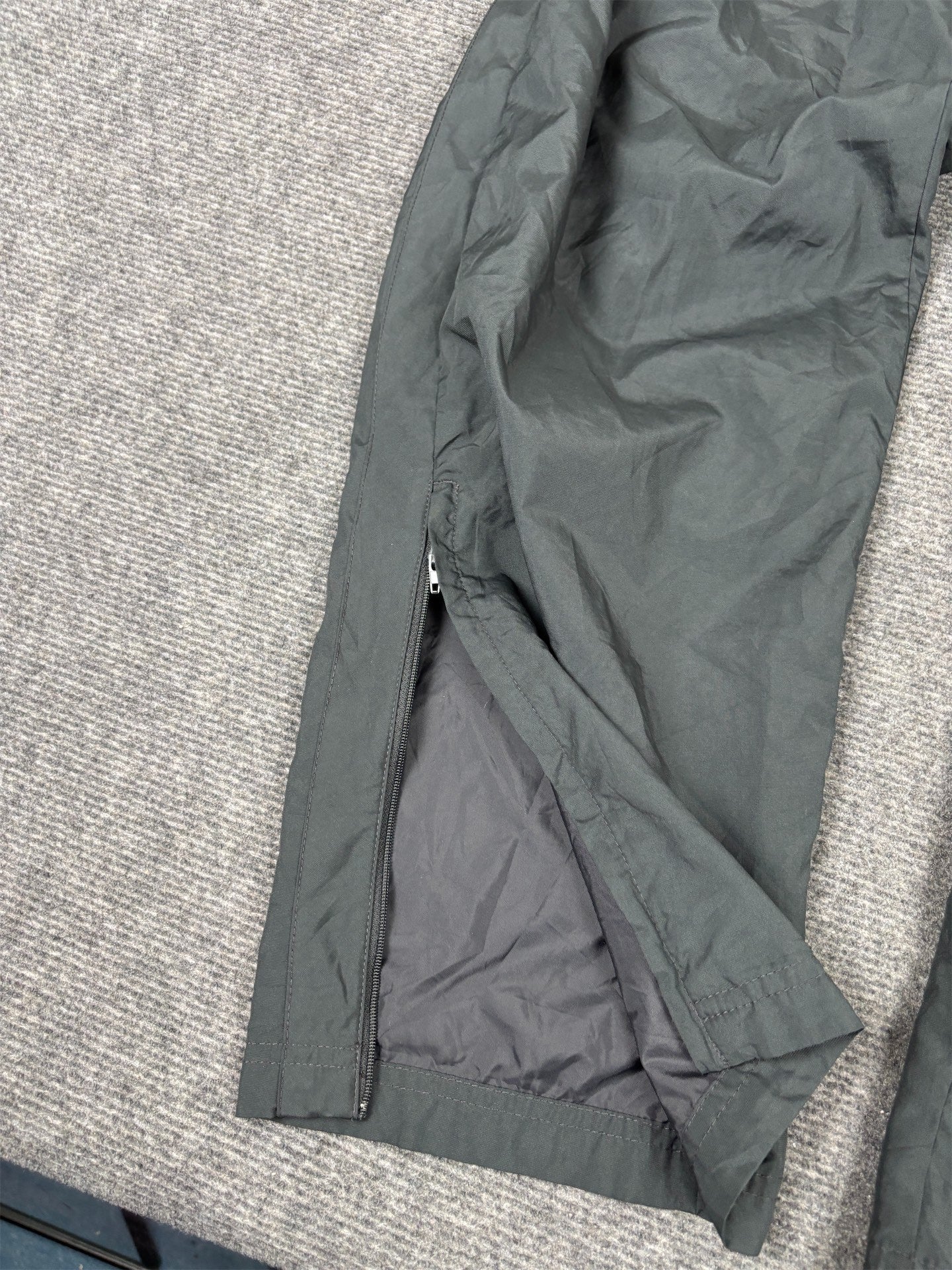 Y2K 10s Nike Track Pants Men's M Black Dark Grey Swoosh Joggers Wide Leg