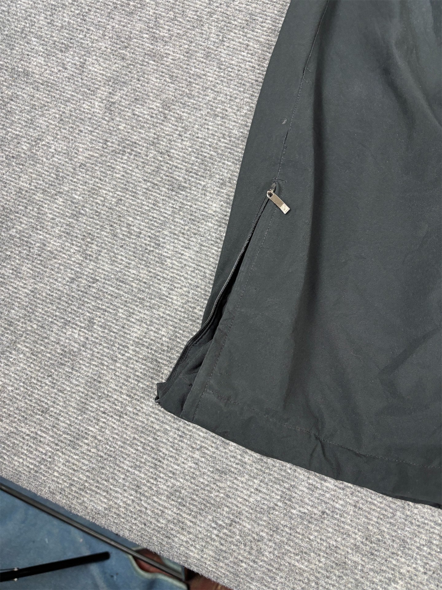 Vintage Y2K Nike Track Pants Women's L Black Grey Piping Swosh Joggers Straight Leg