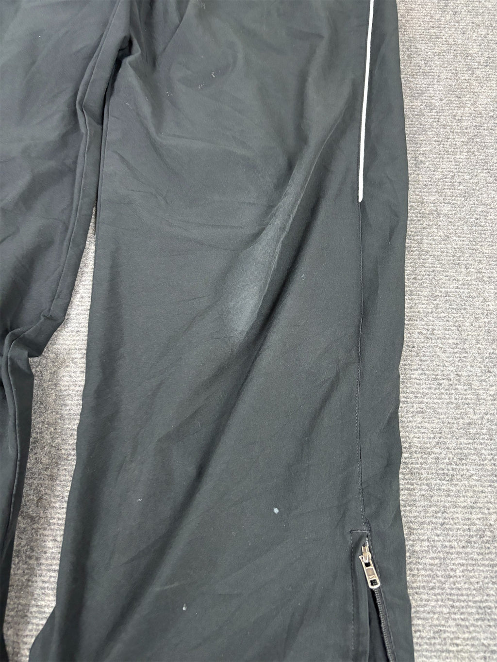 Vintage Y2K Nike Track Pants Women's L Black Grey Piping Swosh Joggers Straight Leg