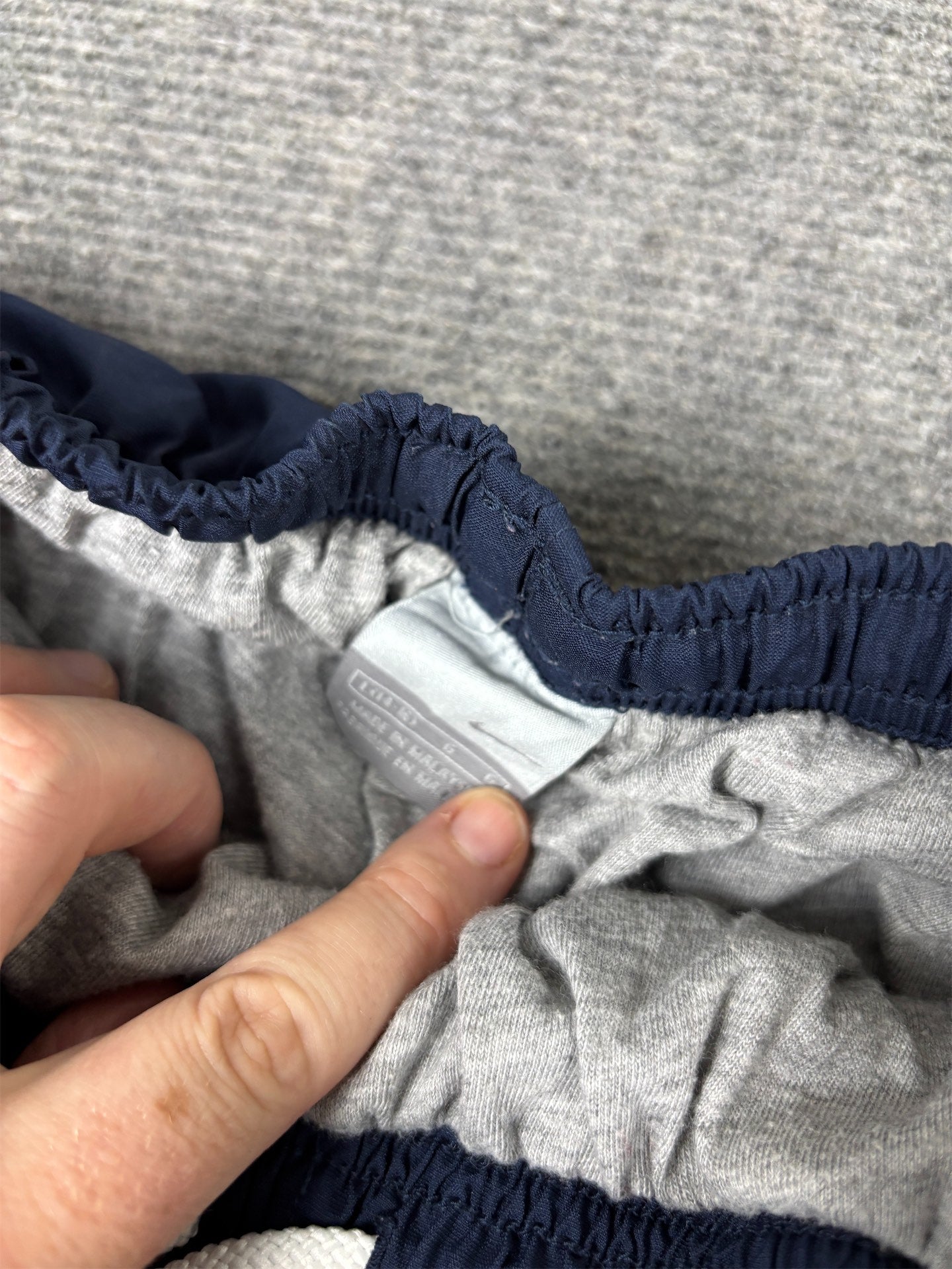 Vintage Y2K Nike Cargo Track Pants Women's XS Navy Blue Detail White Piping Joggers Wide Leg