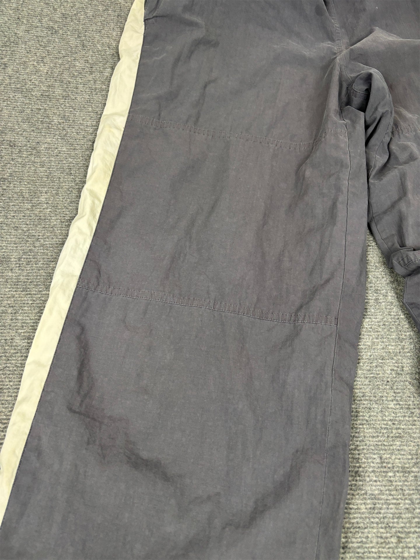 Vintage Y2K Nike Track Pants Men's XL Grey White Panels Red Badge Joggers Wide Leg