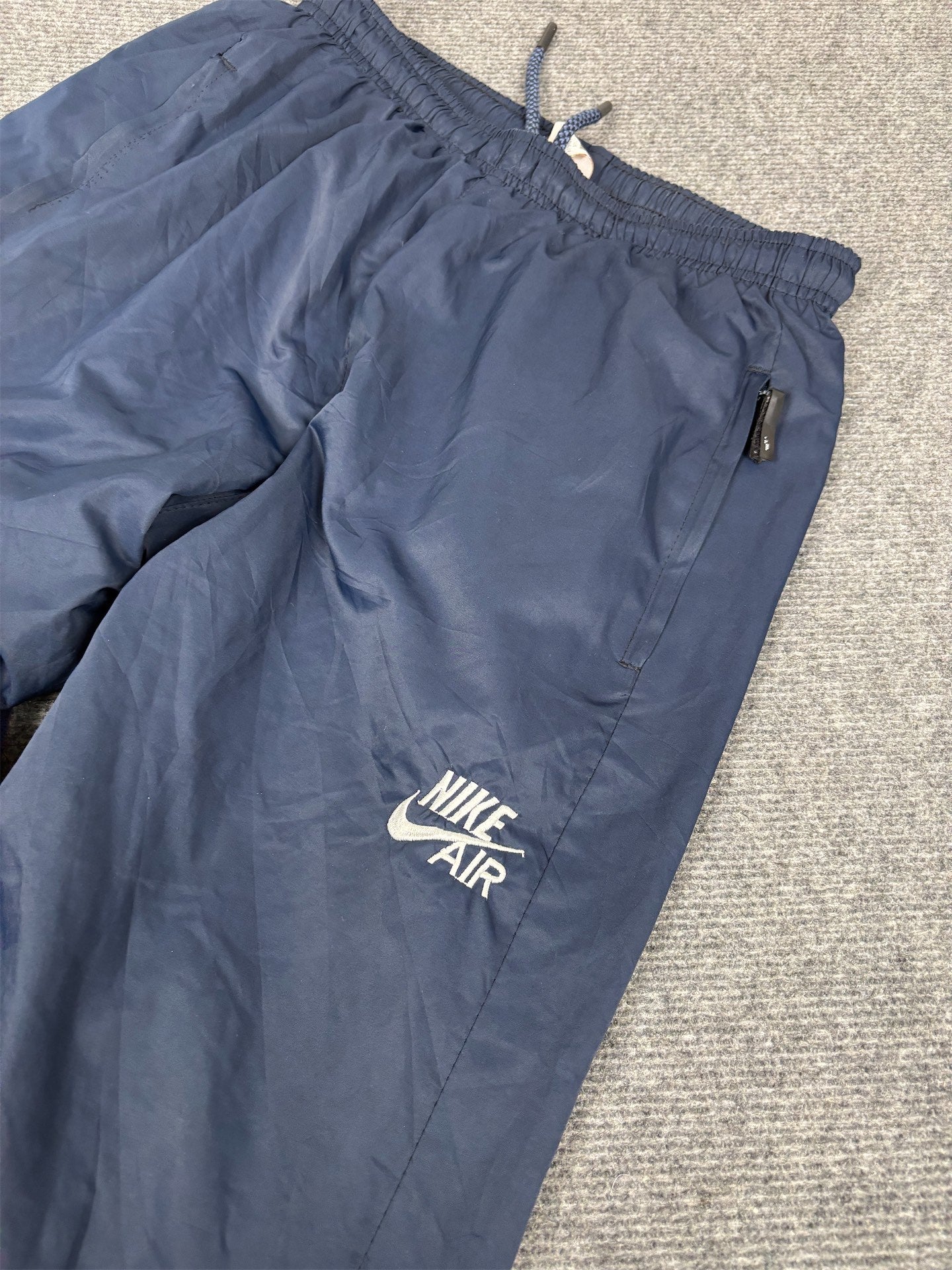 Vintage 90's Nike Air Track Pants Men's S Navy Orange White Joggers Tapered