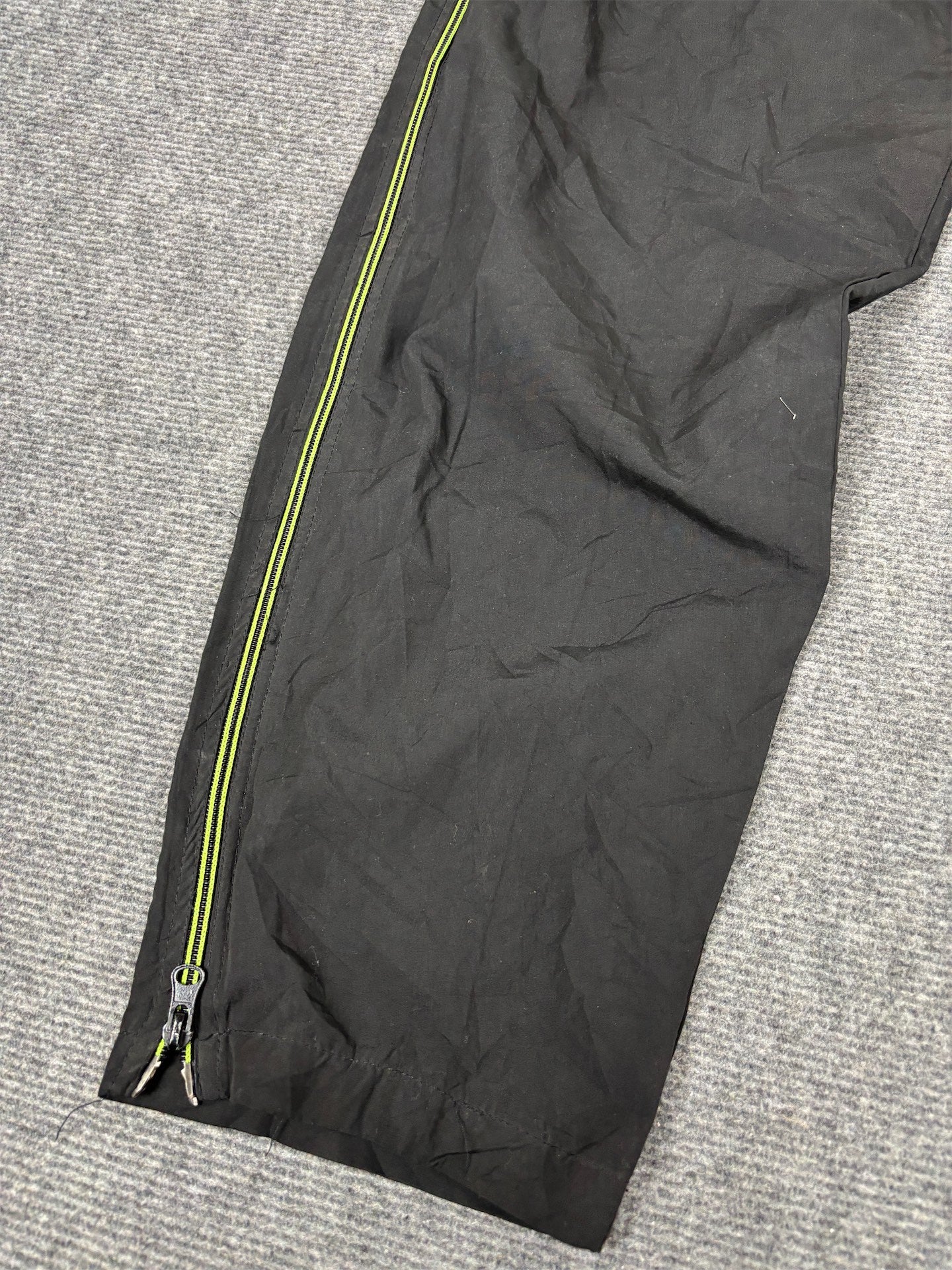 Vintage 90's Nike Track Pants Men's S Black Basketball Full Zip Joggers Wide Leg