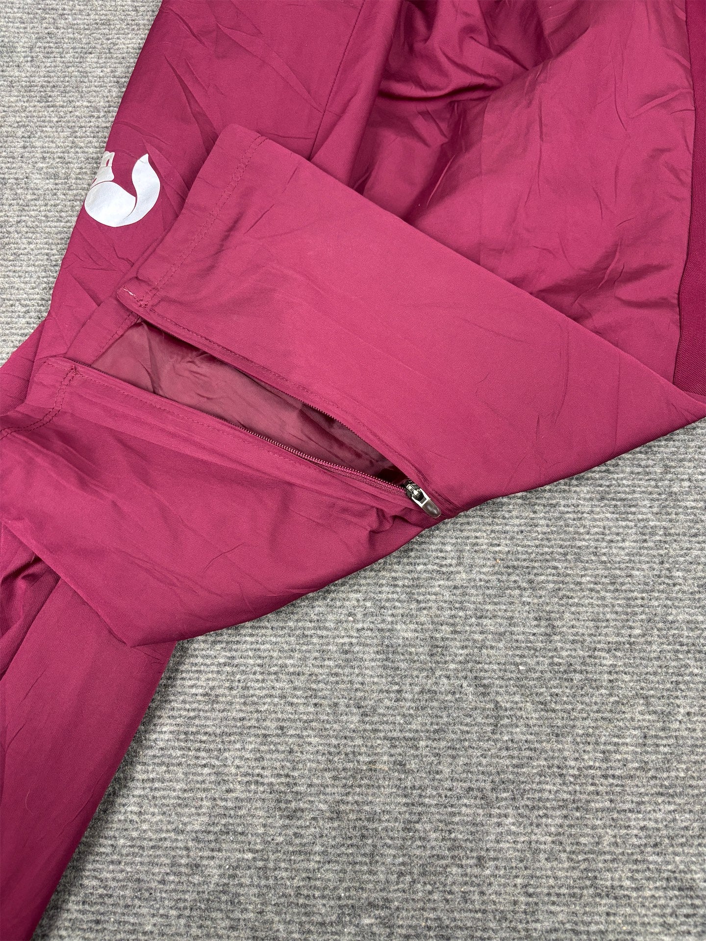 Vintage Y2K Nike Track Pants Women's S Red White Swoosh Fox Logo Joggers Wide Leg