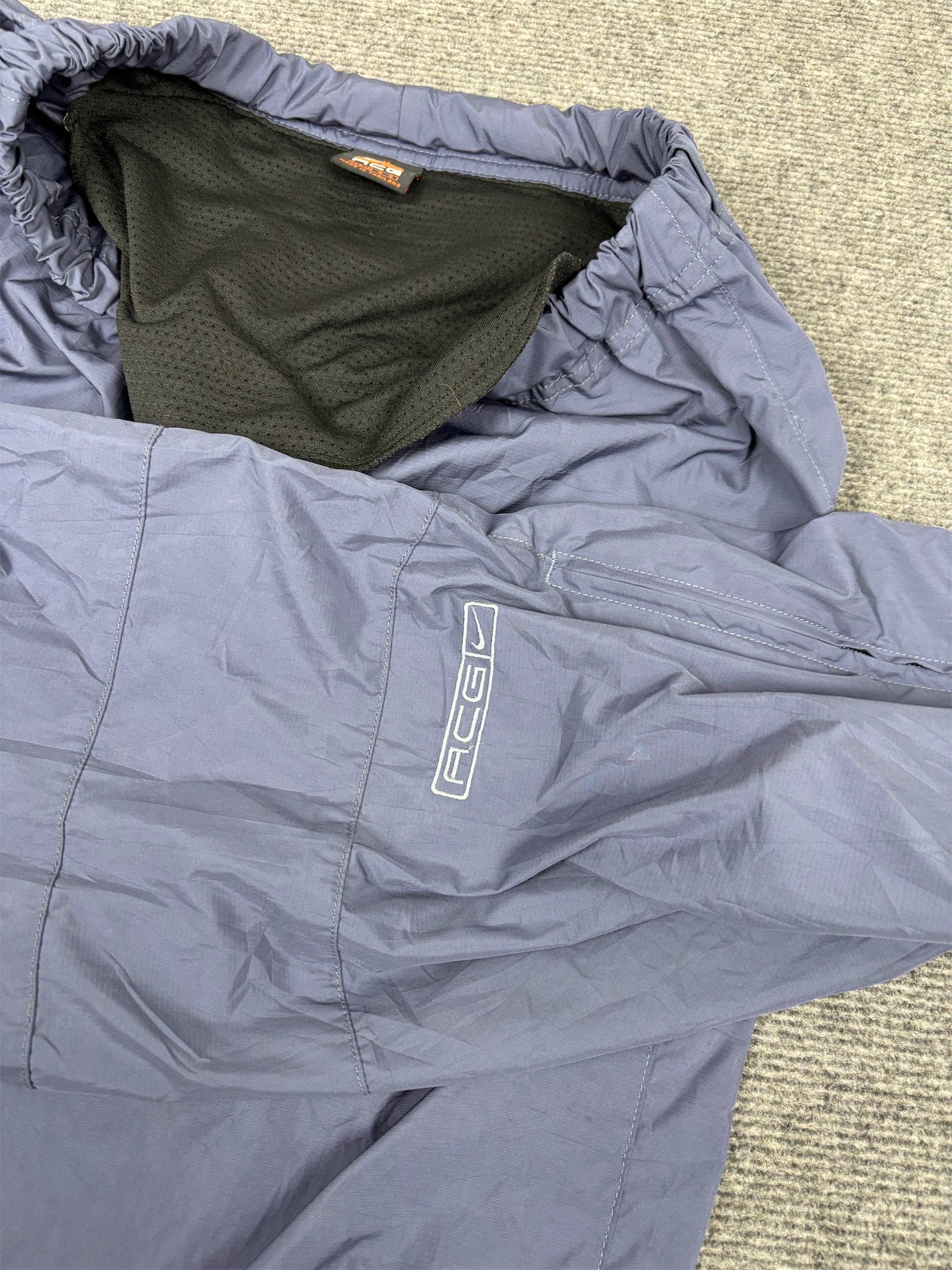 Vintage 90's Nike ACG Track Pants Women's L Purple Swoosh Belted Alpha Project Joggers Wide Leg