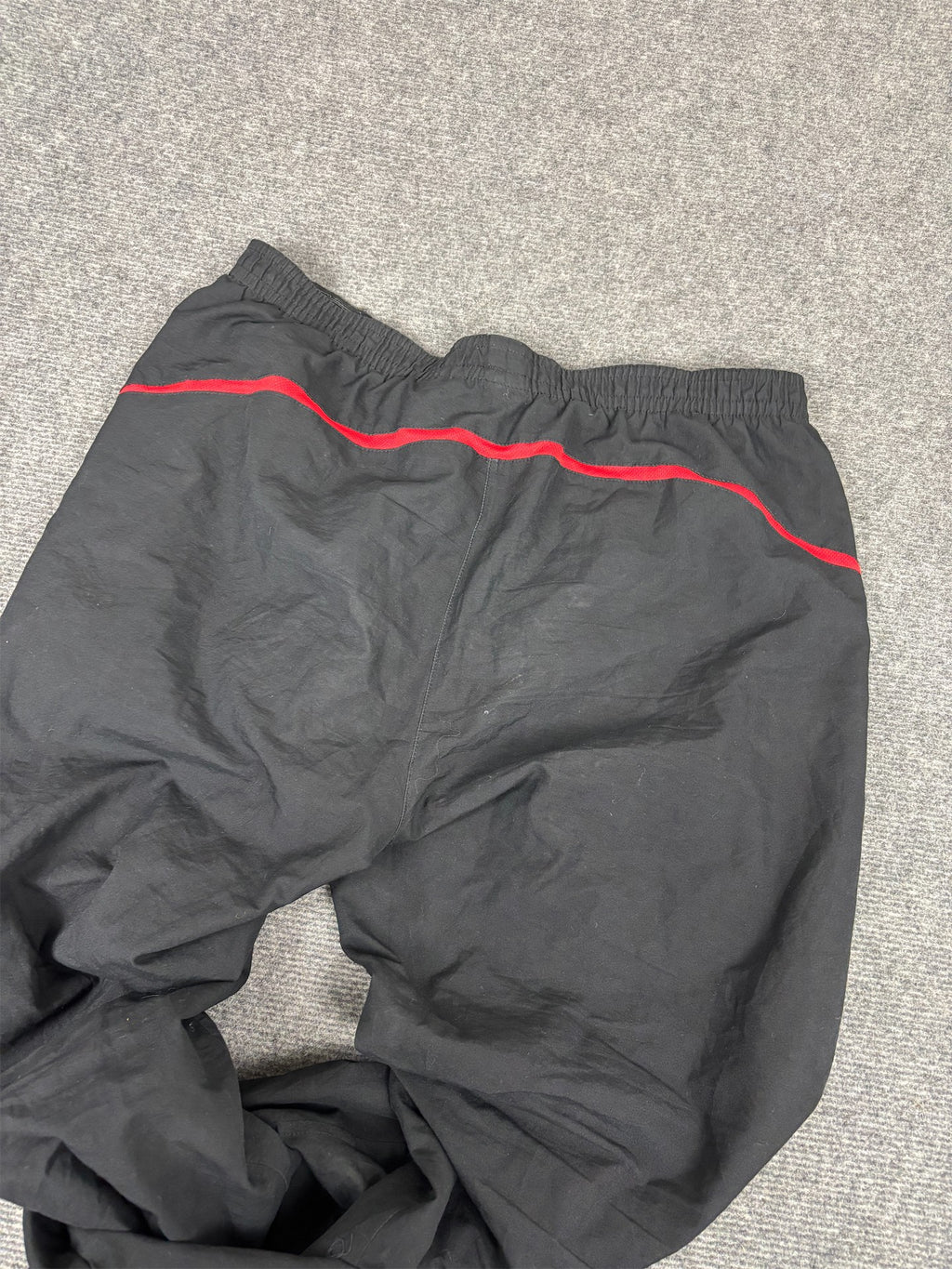 Vintage Y2K Nike Football Track Pants Men's M Black Red White Joggers Wide Leg