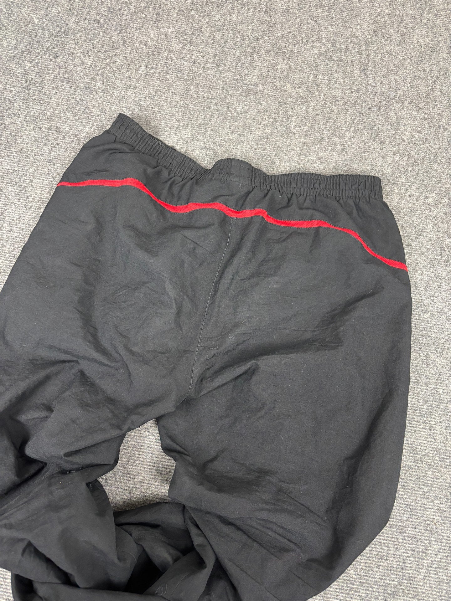 Vintage Y2K Nike Football Track Pants Men's M Black Red White Joggers Wide Leg