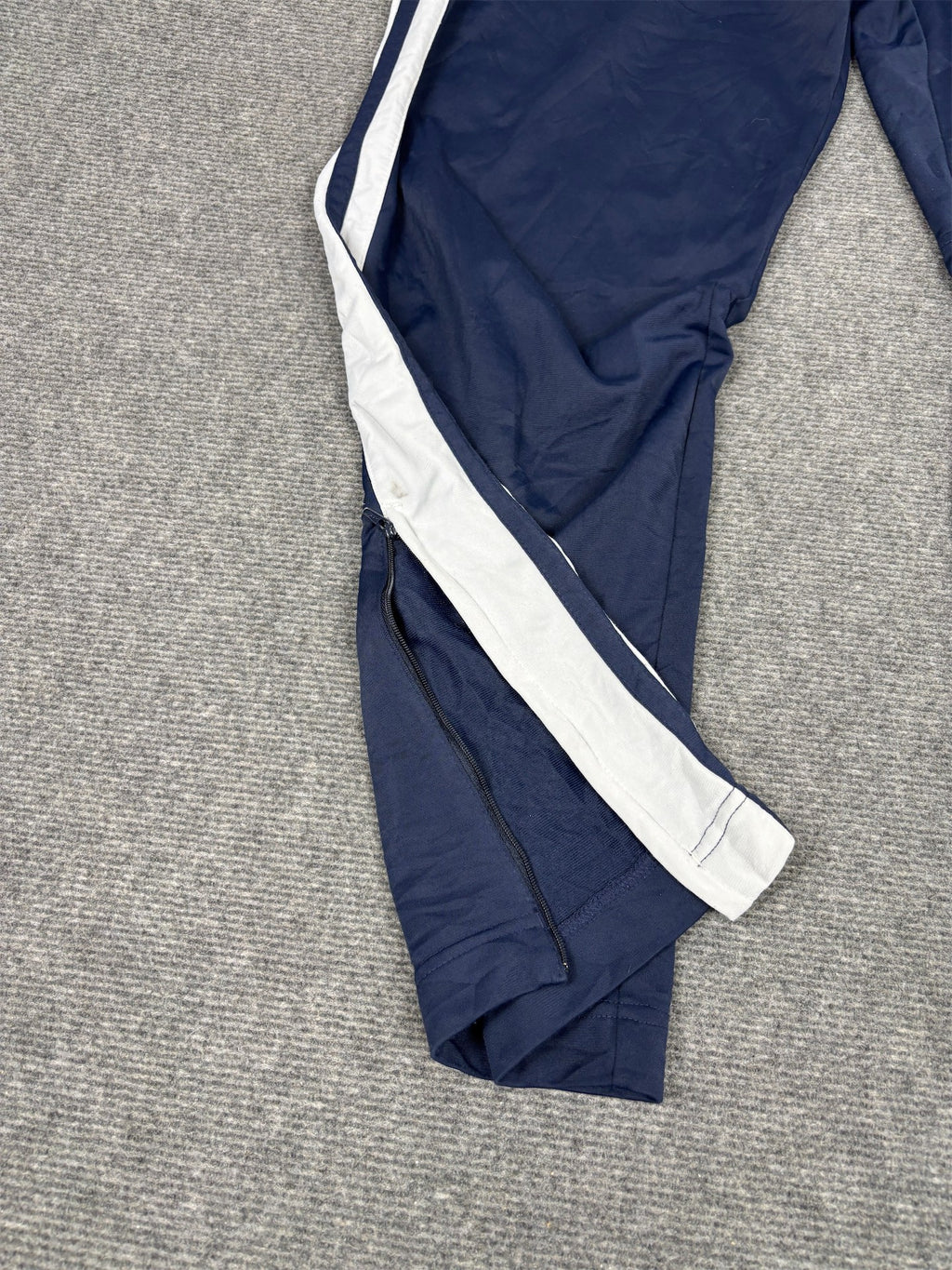Vintage Y2K Nike Track Pants Men's L Navy White Panels Swoosh Joggers Wide Leg