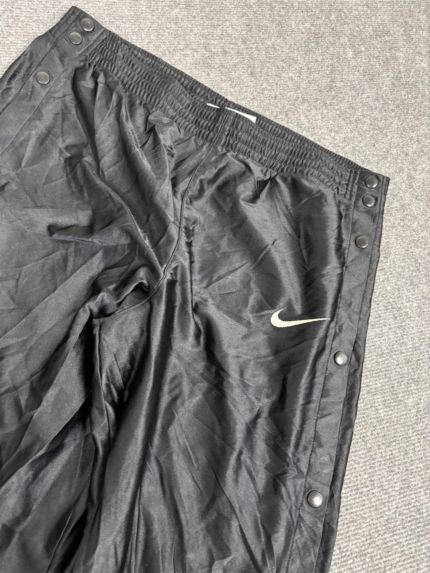 Vintage 90's Nike Track Pants Men's M Black Tear Away Joggers Wide Leg