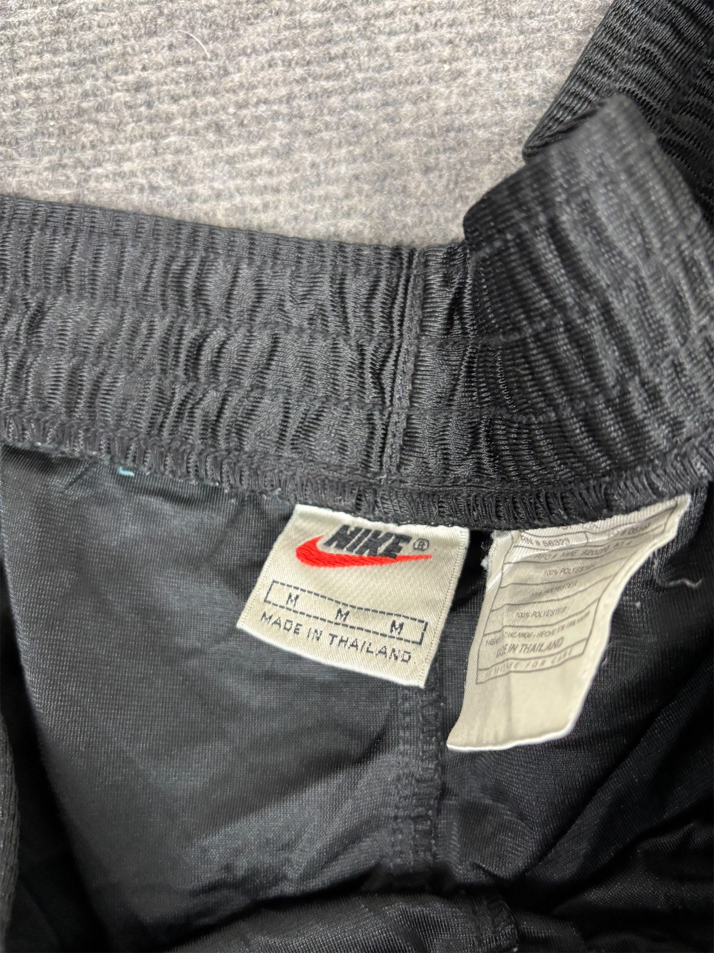 Vintage 90's Nike Track Pants Men's M Black Tear Away Joggers Wide Leg