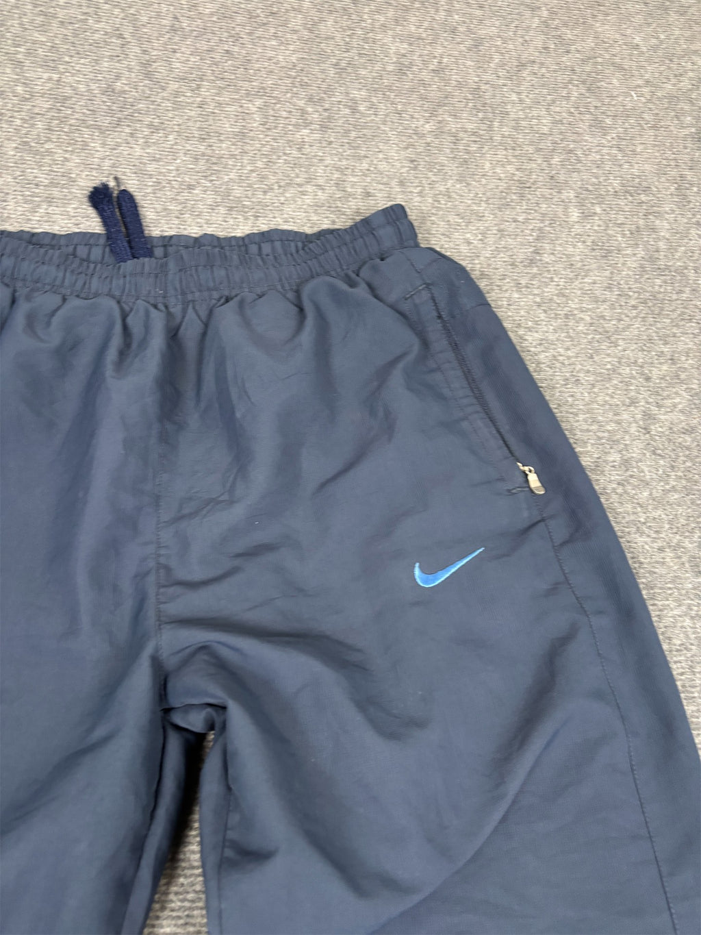 Vintage Y2K Nike Track Pants Men's M Navy Barcelona FC Football Joggers Wide Leg