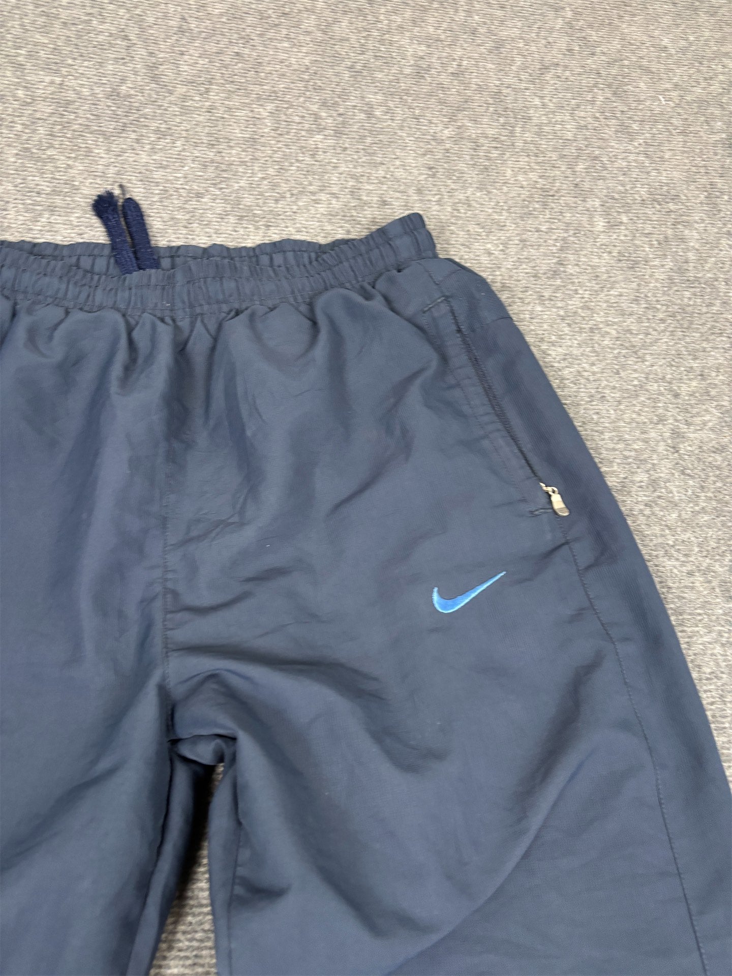 Vintage Y2K Nike Track Pants Men's M Navy Barcelona FC Football Joggers Wide Leg